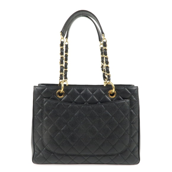 Chanel Tote GST Skin Caviar Black Matelasse Bag - Picture 1 of 12